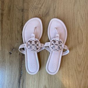 Tory Burch Miller Sandal in Patent Seashell Pink Sz 8
